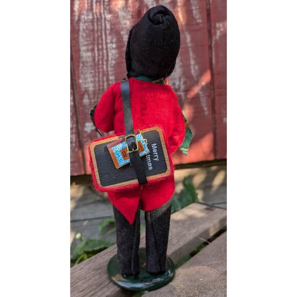 Byers' Choice Caroler 1993 Vintage Schoolboy Metal Lunch Pail & Books Red Jacket - Picture 5 of 10
